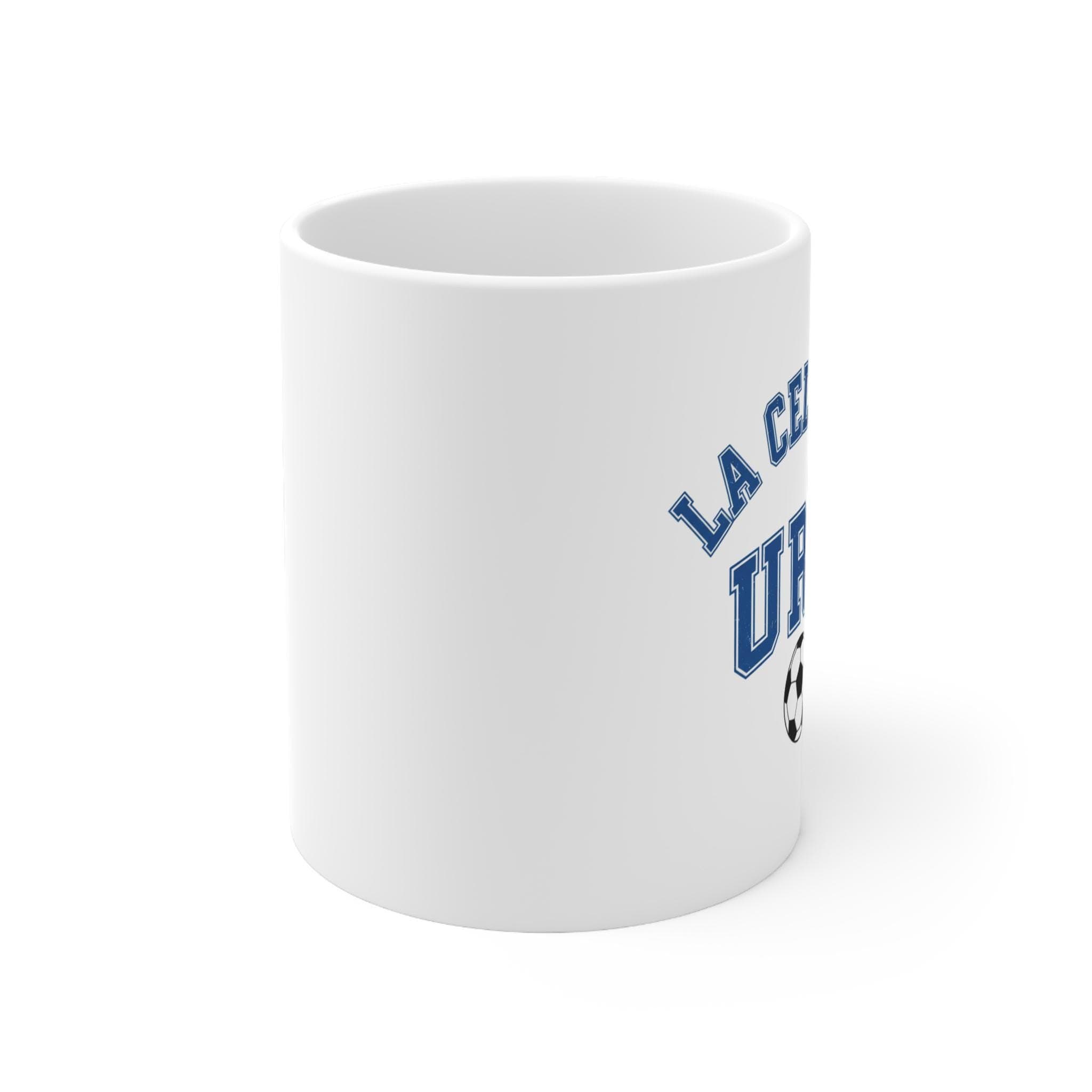Uruguay Soccer Mug | La Celeste Vintage College Mug | Retro 1970s Collegiate URU World Cup Sky Blue Ceramic Fan Gift