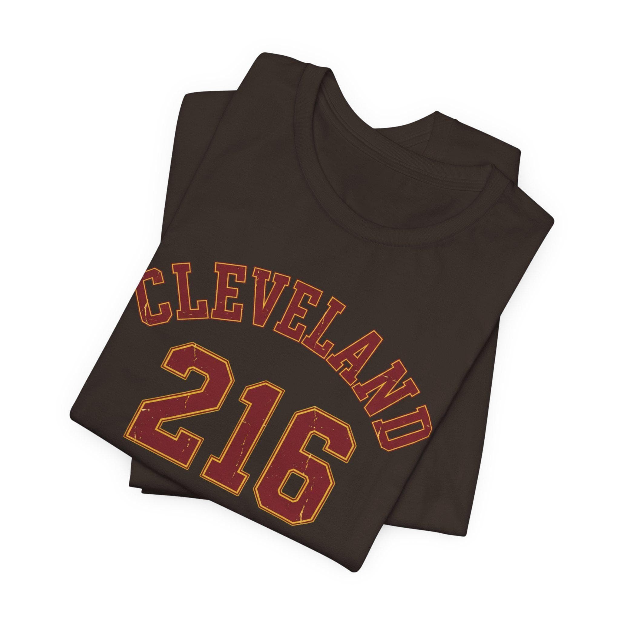 216 Shirt | Cleveland Ohio Vintage College Tee | Retro 1970s Collegiate 216 Area Code Wine Red Gold Premium Cotton Hometown Gift