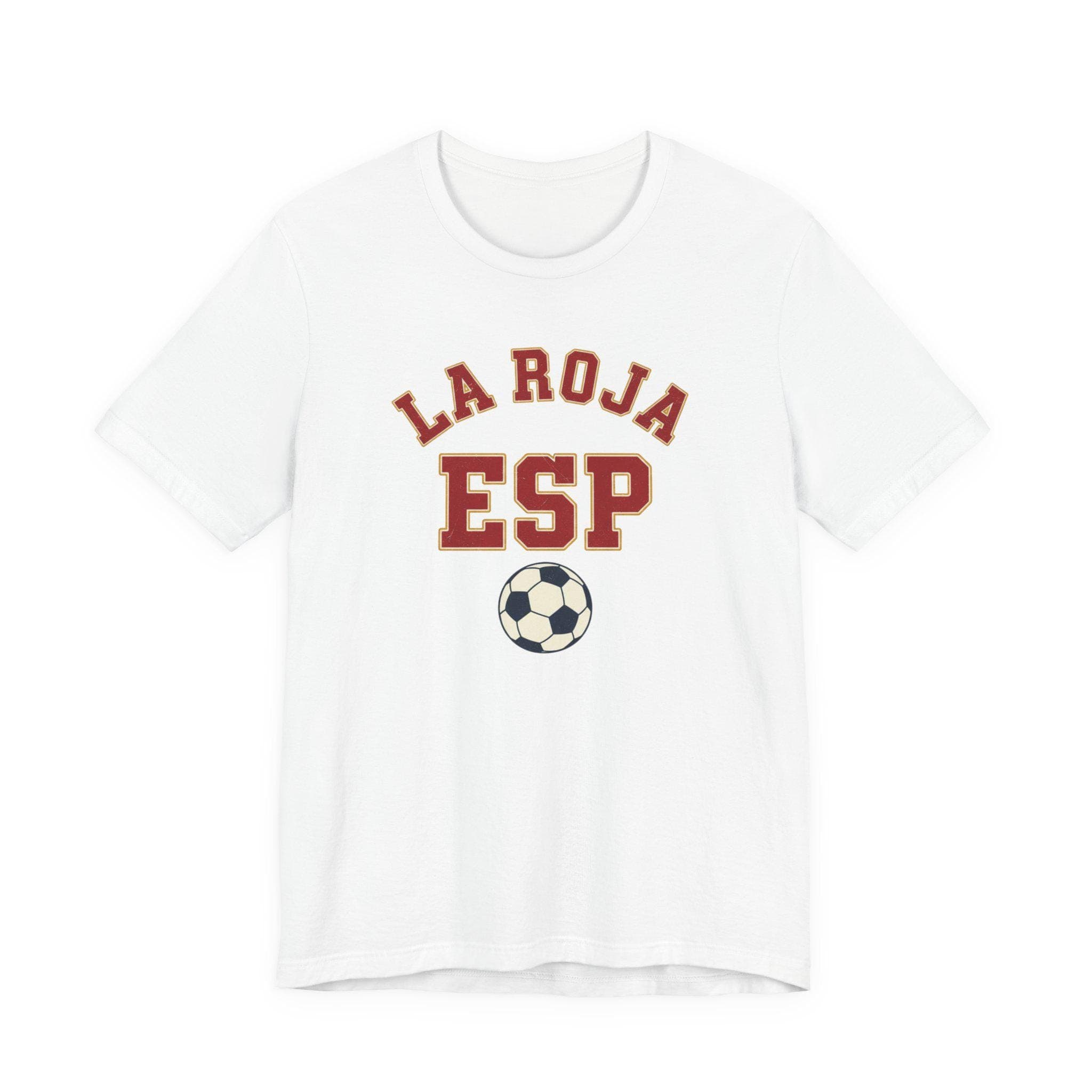 La Roja ESP Soccer T-Shirt | Vintage 1970s Collegiate Style Spain Fan Tee