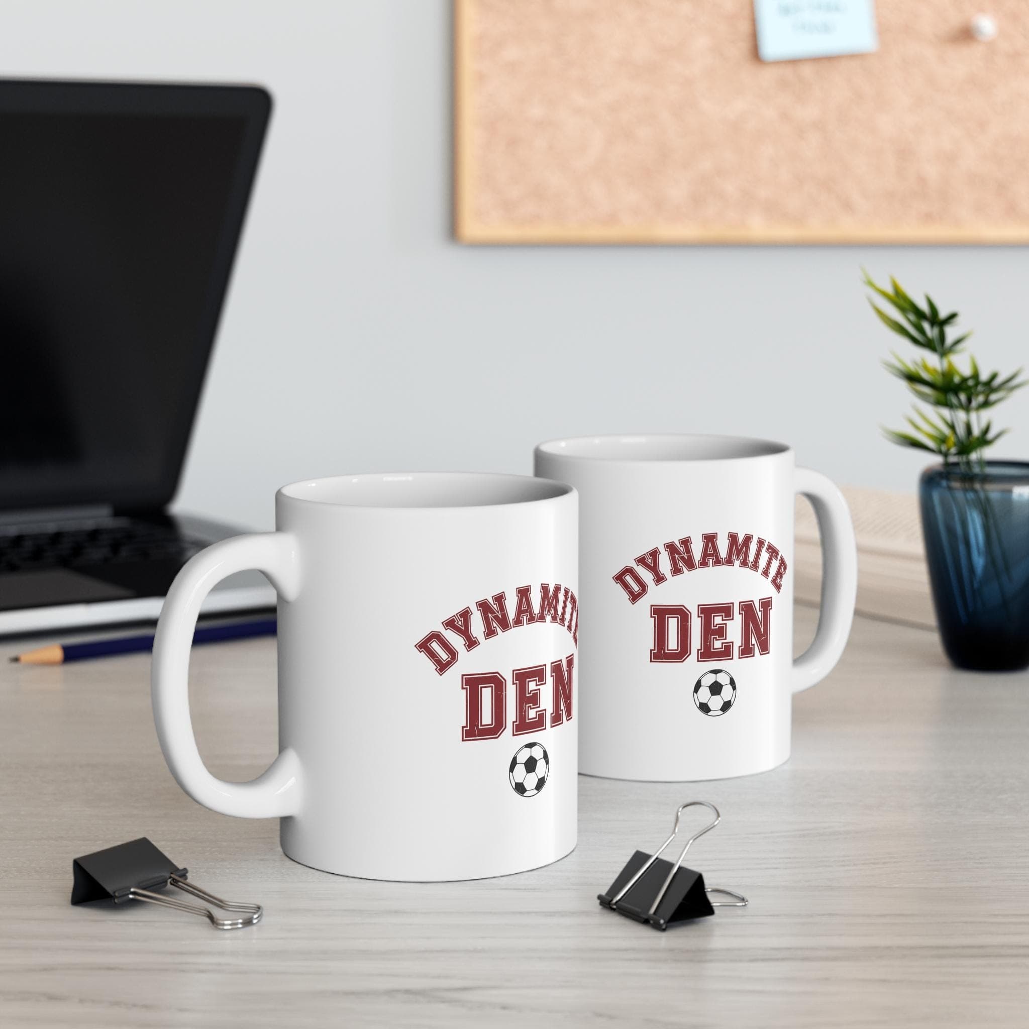 Denmark Soccer Mug | Danish Dynamite Vintage College Mug | Retro 1970s Collegiate DEN World Cup Red Ceramic Fan Gift