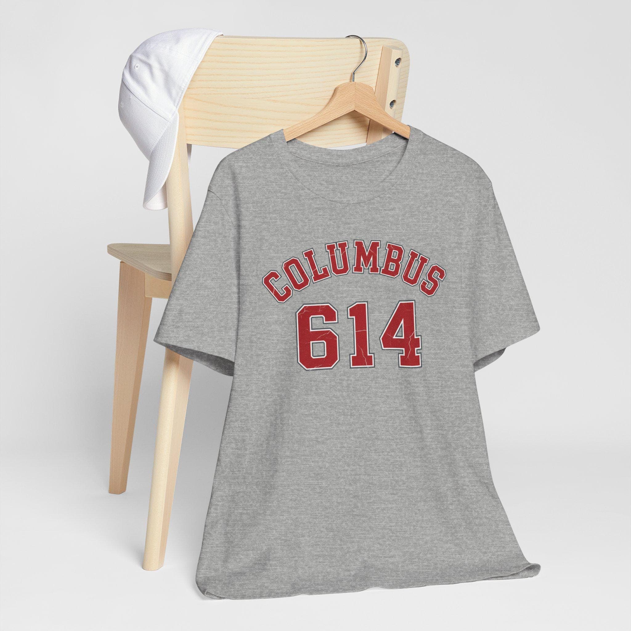 614 Shirt | Columbus Vintage College Tee | Retro 1970s Collegiate Columbus Ohio Area Code Scarlet Gray Premium Cotton Gift