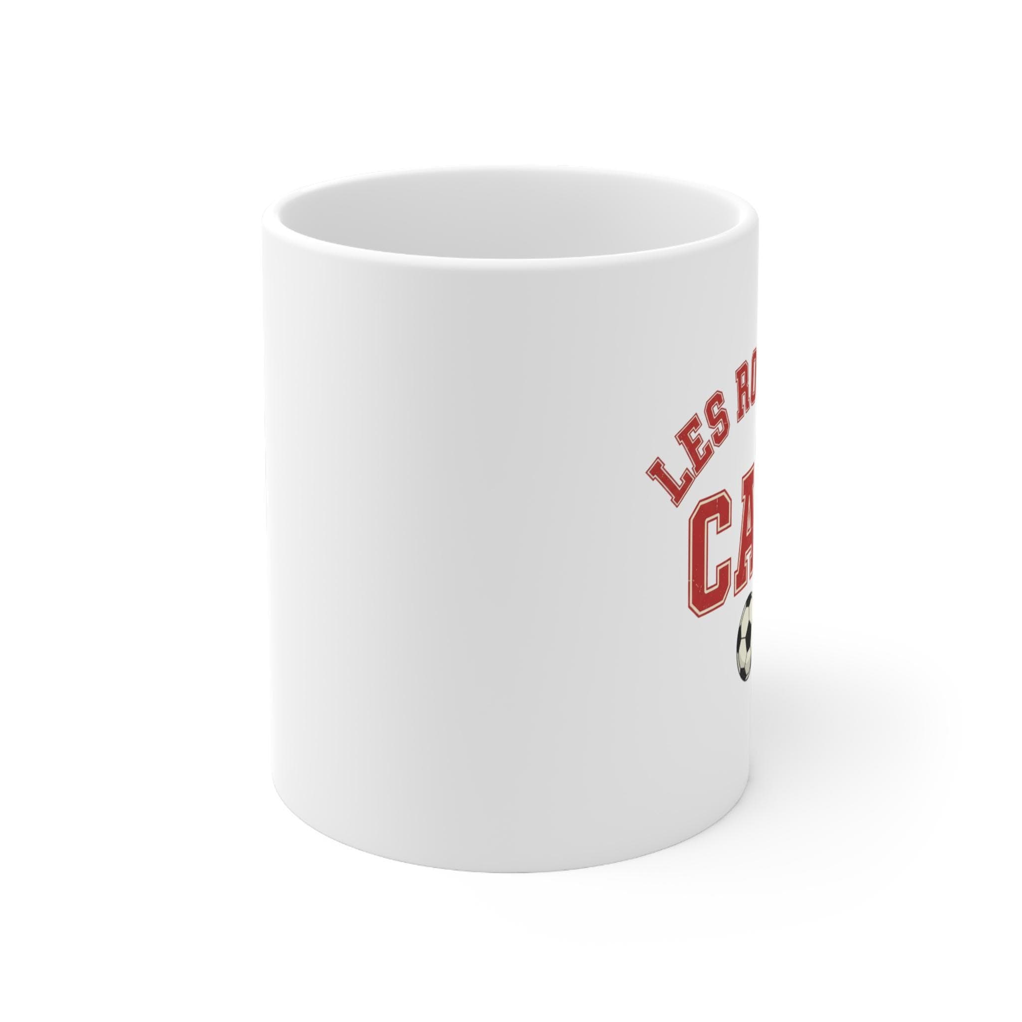 Canada Soccer Mug | Les Rouges Vintage College Mug | Retro 1970s Collegiate CAN World Cup Red Cream Ceramic Fan Gift