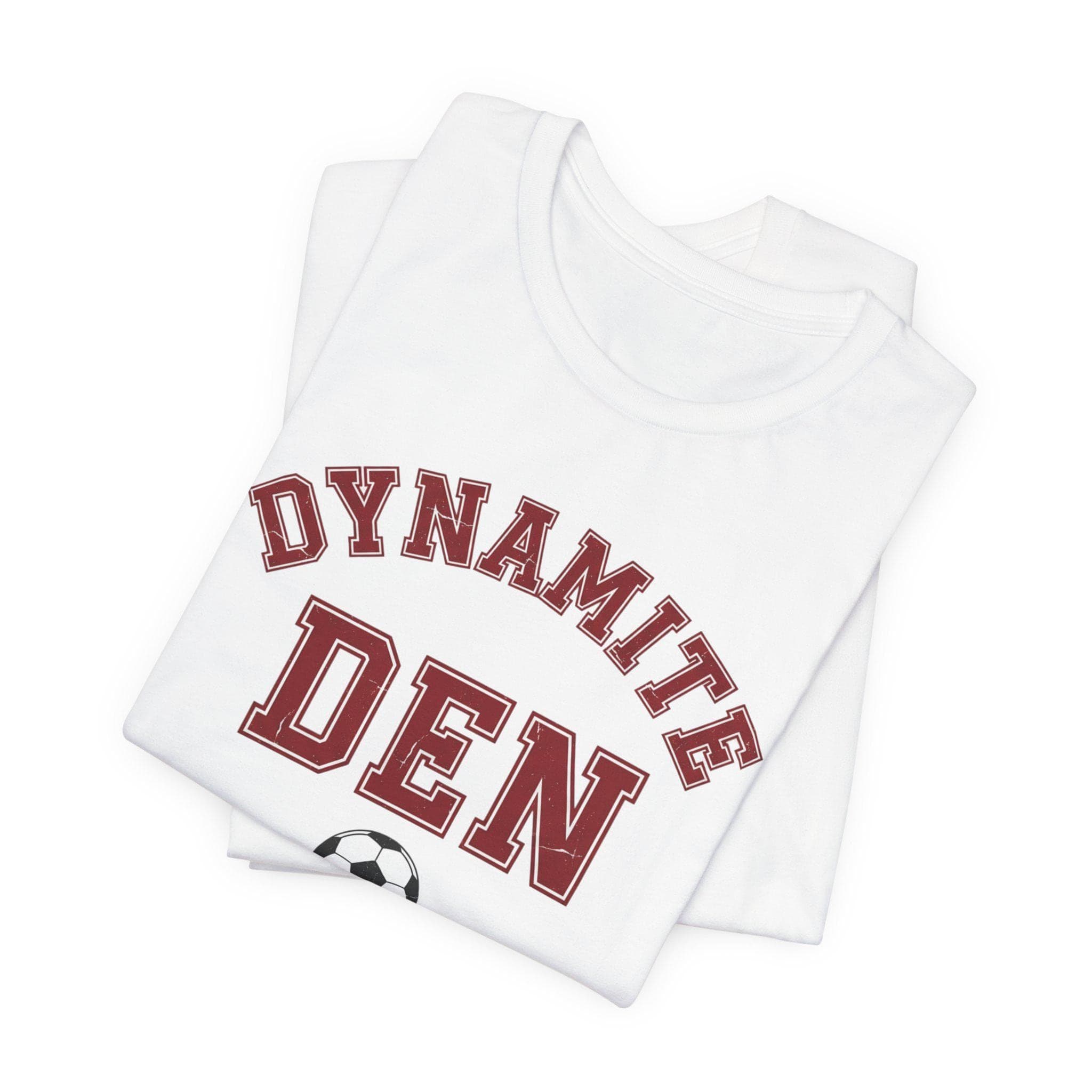 Denmark Soccer Shirt | Danish Dynamite Vintage College Tee | Retro 1970s Collegiate DEN World Cup Red Premium Cotton Fan Gift