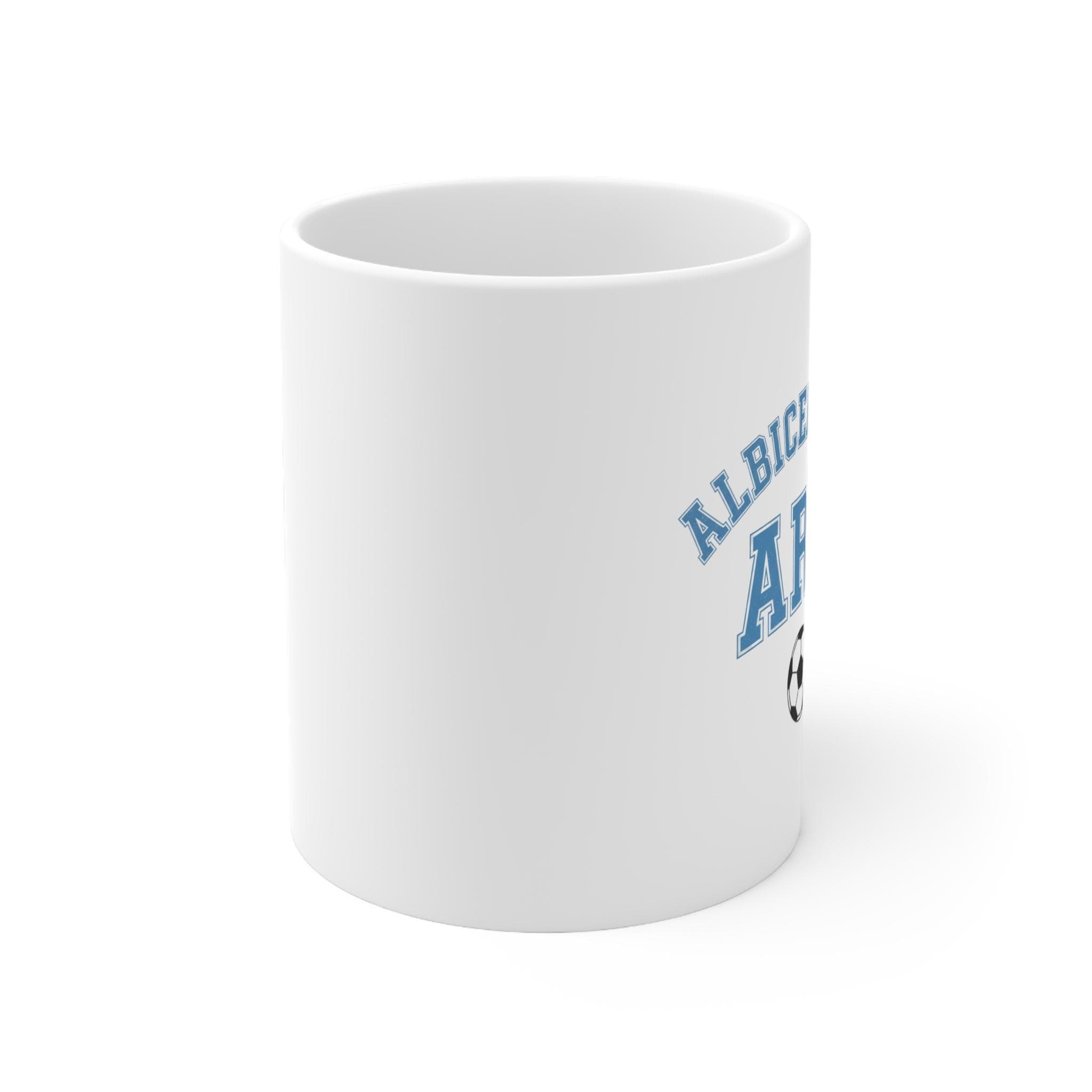 Argentina Soccer Mug | Albiceleste Vintage College Mug | Retro 1970s Collegiate ARG World Cup Sky Blue Ceramic Fan Gift
