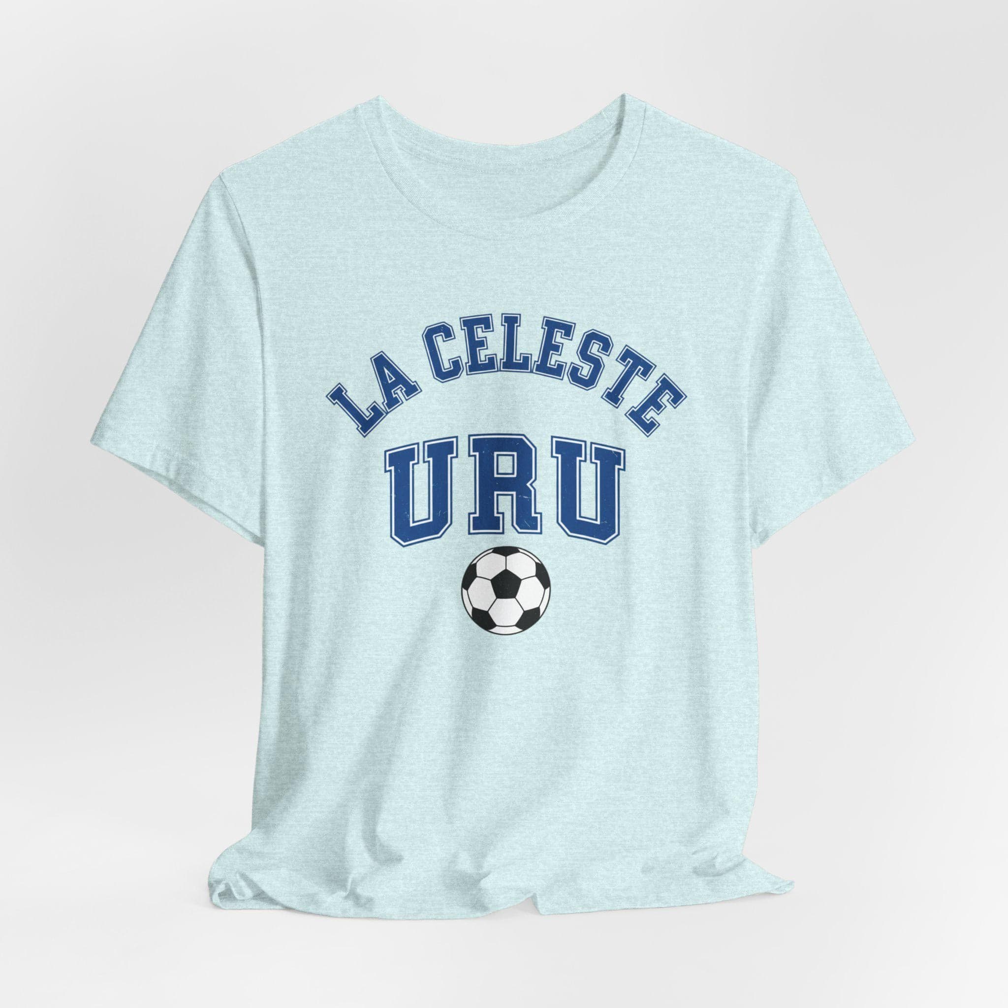 Uruguay Soccer Shirt | La Celeste Vintage College Tee | Retro 1970s Collegiate URU World Cup Sky Blue Premium Cotton Fan Gift
