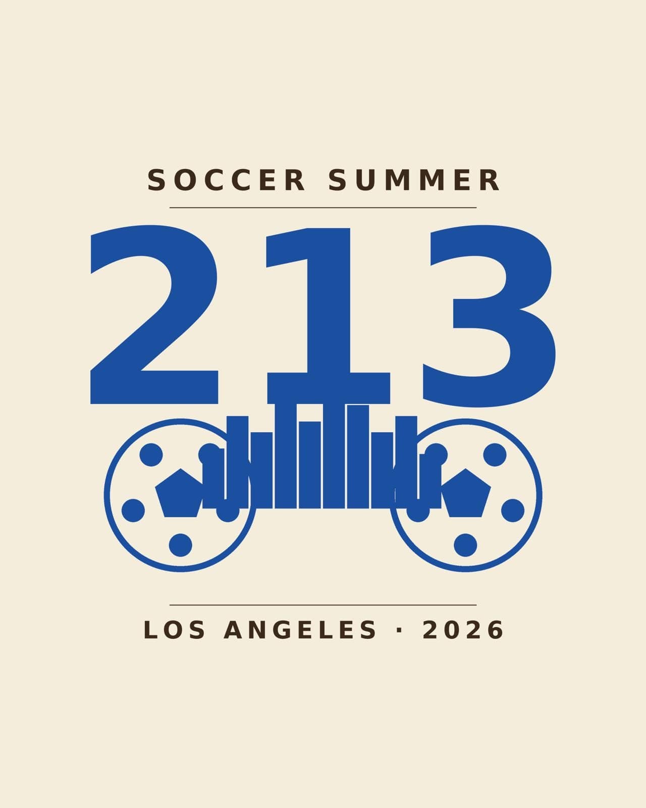 213 Los Angeles Soccer Summer Print | Vintage Collegiate LA Host City Poster (Digital Download)