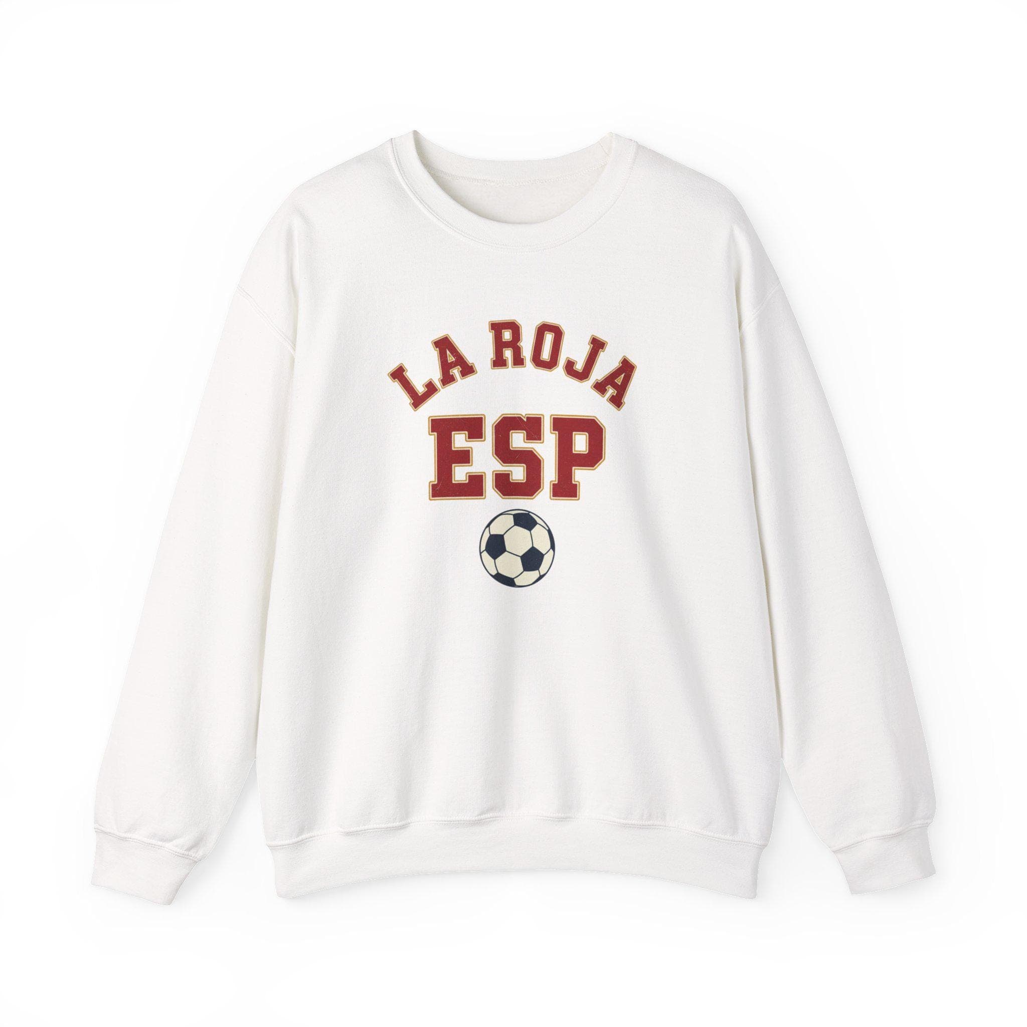 Spain Soccer Sweatshirt | La Roja Vintage College Crewneck | Retro 1970s Collegiate ESP World Cup Red Gold Premium Fleece Fan Gift